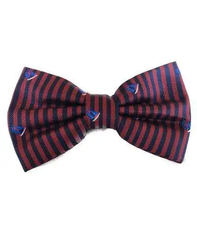 Papillon uomo con barchette - Papillon a righe con pochette