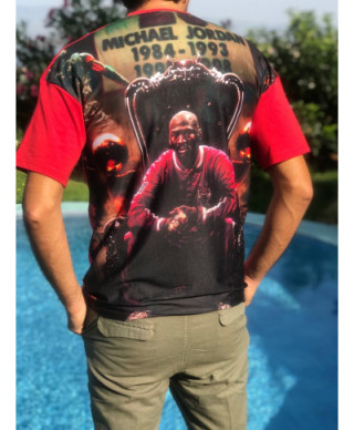 T shirt Michael Jordan - Rossa con stampa posteriore