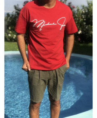 T shirt Michael Jordan - Rossa con stampa posteriore