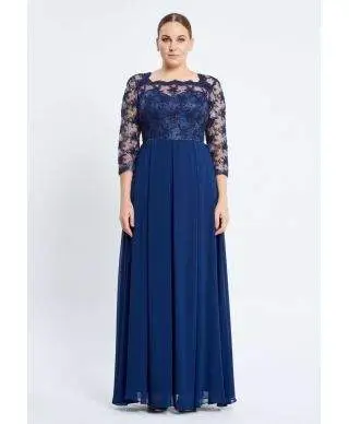 Vestito taglie comode - Blu - Con manichetta