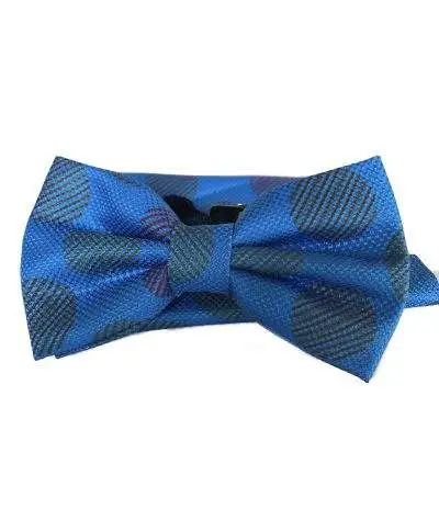 Papillon blu elettrico - Papillon Uomo con pochette - Papillon con pois grandi