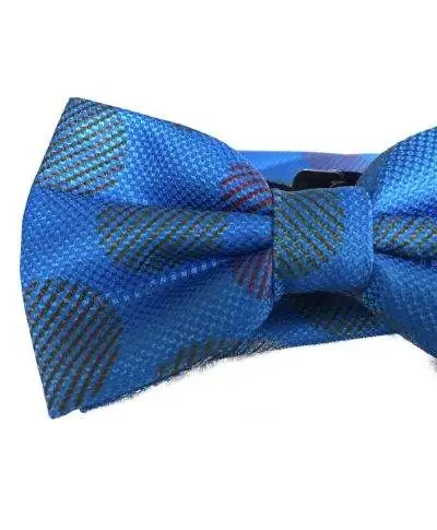 Papillon blu elettrico - Papillon Uomo con pochette - Papillon con pois grandi