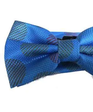 Papillon blu elettrico - Papillon Uomo con pochette - Papillon con pois grandi