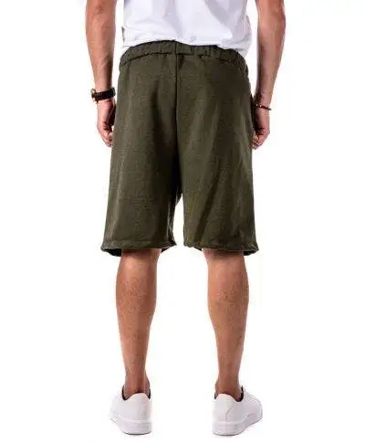 Bermuda uomo, slim - Colore verde con laccio