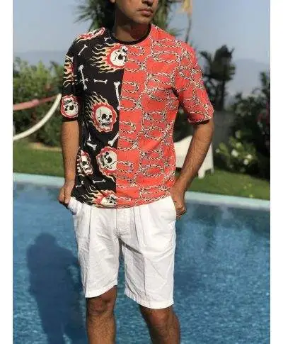 T shirt particolare, con base Colore arancio