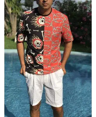 T shirt particolare, con base Colore arancio