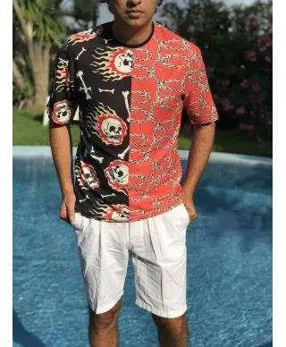 T shirt particolare, con base Colore arancio