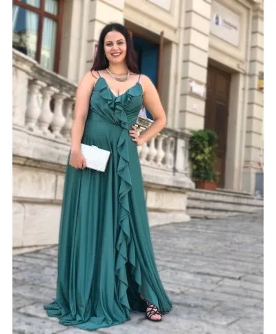 Abito da cerimonia - Verde - Con spacco