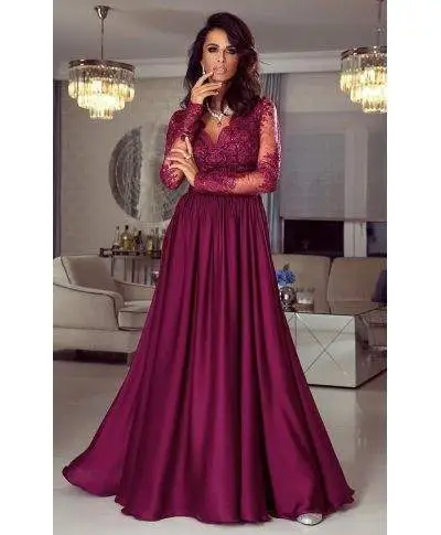 Vestito elegante - Lungo - Bordo - Da cerimonia