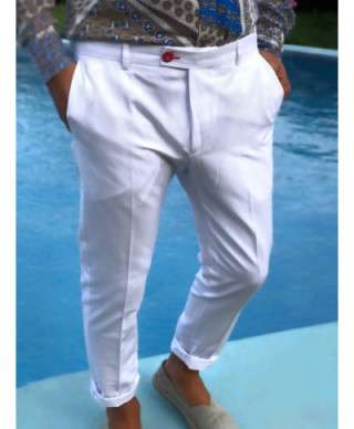 Pantaloni bianchi uomo - Vestibilità slim