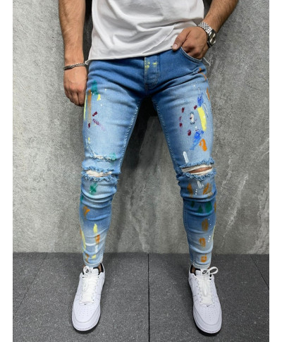 Jeans Skinny - Spruzzati vernice multicolor