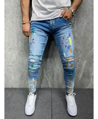 Jeans Skinny - Spruzzati vernice multicolor