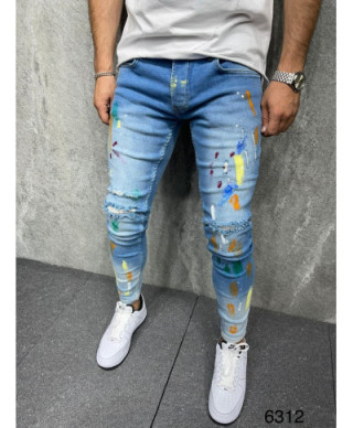 Jeans Skinny - Spruzzati vernice multicolor