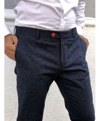 Pantaloni uomo, blu a microfantasia