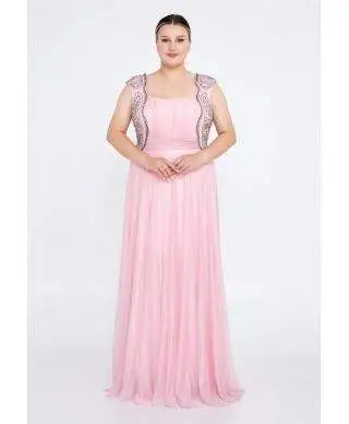 Vestito taglie comode, giovanile - Rosa - Brillantinoso