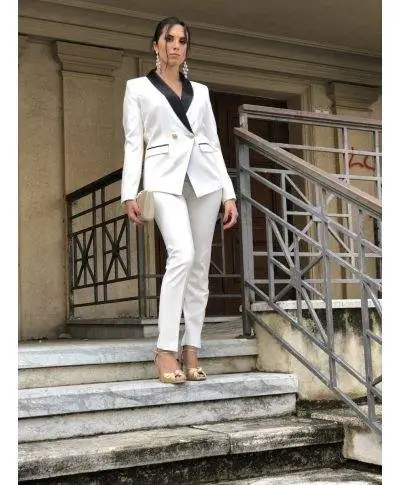Tailleur elegante giovanile - Bianco - Con reverse