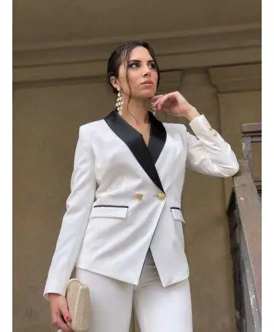 Tailleur elegante giovanile - Bianco - Con reverse