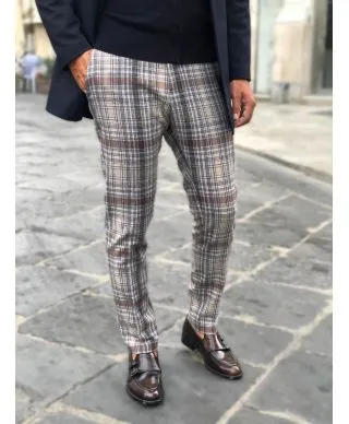 Paul Miranda - Pantaloni uomo - Quadri - Beige