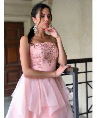 Vestito da cerimonia - Rosa - Gonna ampia