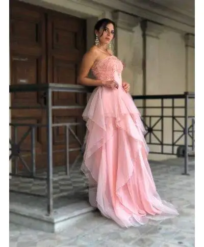 Vestito da cerimonia - Rosa - Gonna ampia