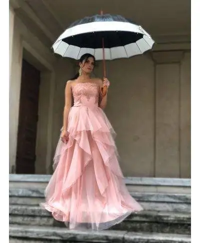 Vestito da cerimonia - Rosa - Gonna ampia