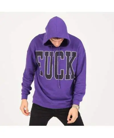 Felpa uomo viola, Fuck