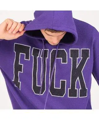 Felpa uomo viola, Fuck