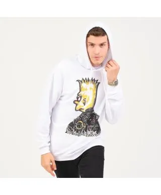 Felpa uomo bianca, Bart Simpson