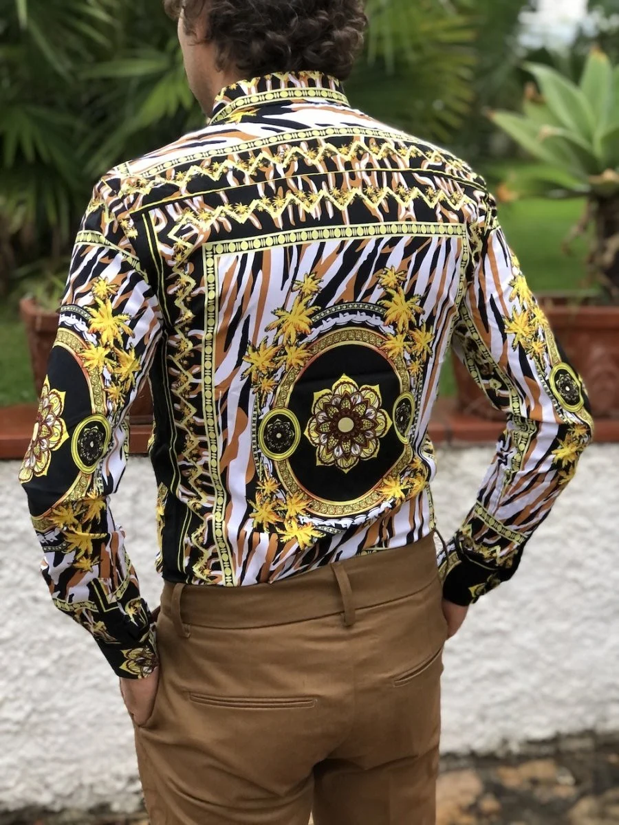 Camicia uomo fantasia Manica lunga Camicie uomo