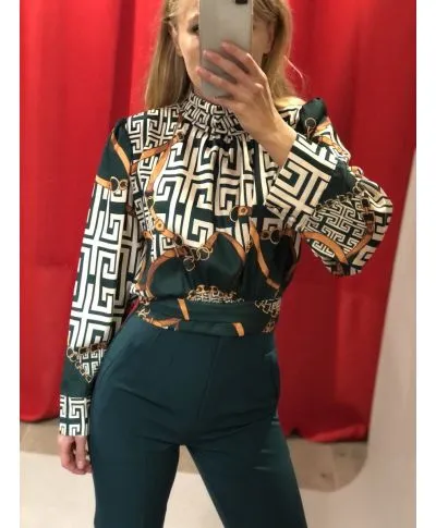 Camicia donna - Elegante - Corta - Fantasia versace