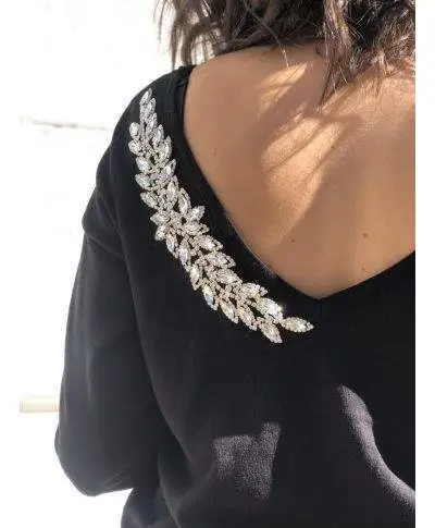 Maglione Donna - Nero - Con decorazione gioiello