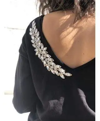 Maglione Donna - Nero - Con decorazione gioiello