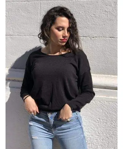 Maglione Donna - Nero - Con decorazione gioiello