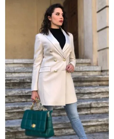 Cappotto donna - Panna - Doppiopetto