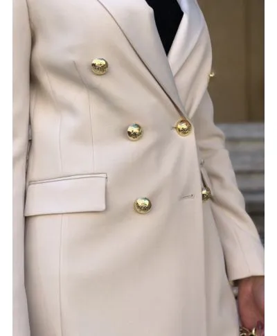 Cappotto donna - Panna - Doppiopetto