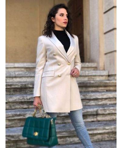 Cappotto donna - Panna - Doppiopetto