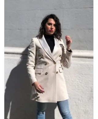 Cappotto donna - Panna - Doppiopetto