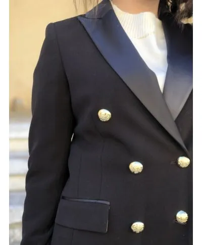 Cappotto donna, nero - Doppiopetto - Made in Italy