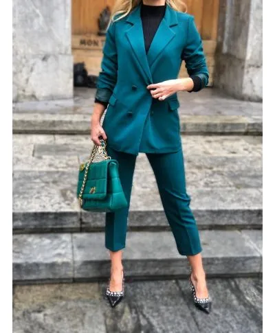 Tailleur giovanile - Verde petrolio - Doppiopetto
