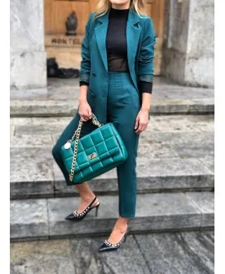 Tailleur giovanile - Verde petrolio - Doppiopetto
