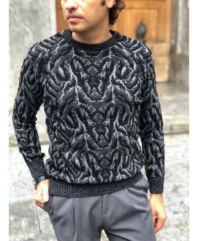 Maglione uomo, girocollo - Grigio - Melange