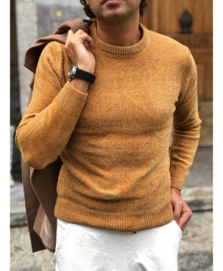 Maglione uomo - Girocollo - Senape