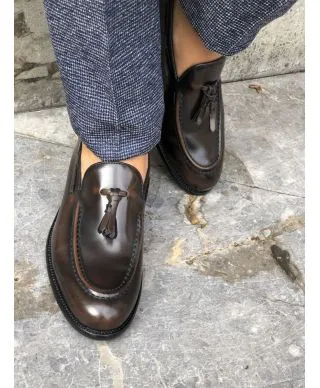 Mocassini uomo - Marroni - Vera pelle - Made in Italy - Scarpe uomo - Gogolfun.it