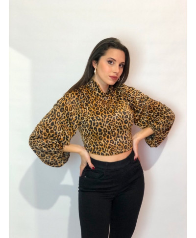 Top animalier - Maniche a sbuffo