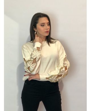 Maglione panna - Morbido - Con fiocchi