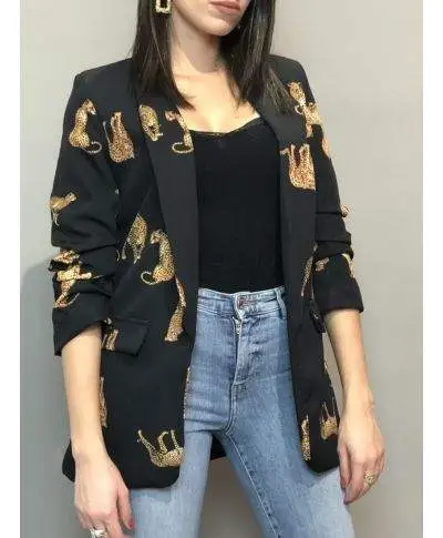Giacca donna - Nera - Senza bottoni