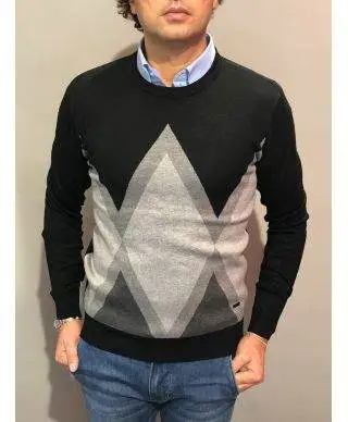 Maglione uomo - Girocollo - Rombi - Key Jey
