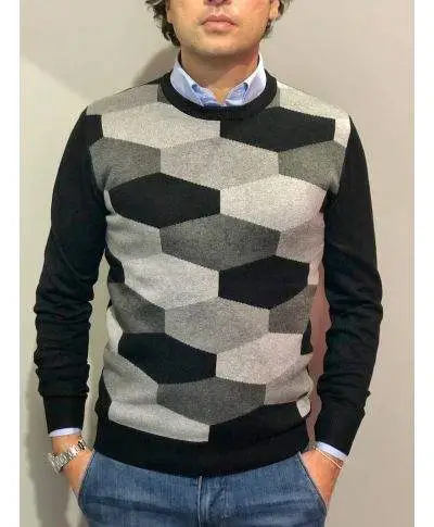 Maglione uomo - Girocollo - Fantasia - Key Jey