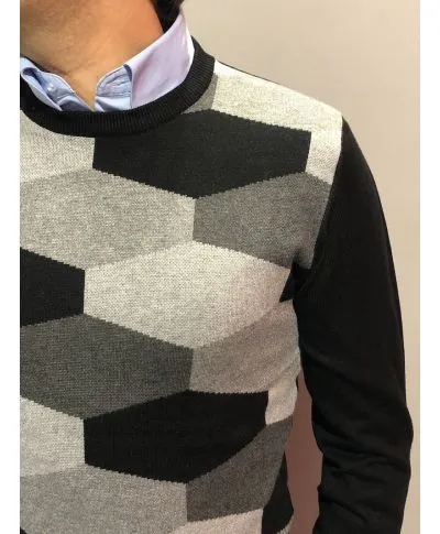 Maglione uomo - Girocollo - Fantasia - Key Jey