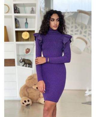 Vestito in maglia, lurex - Corto - Viola